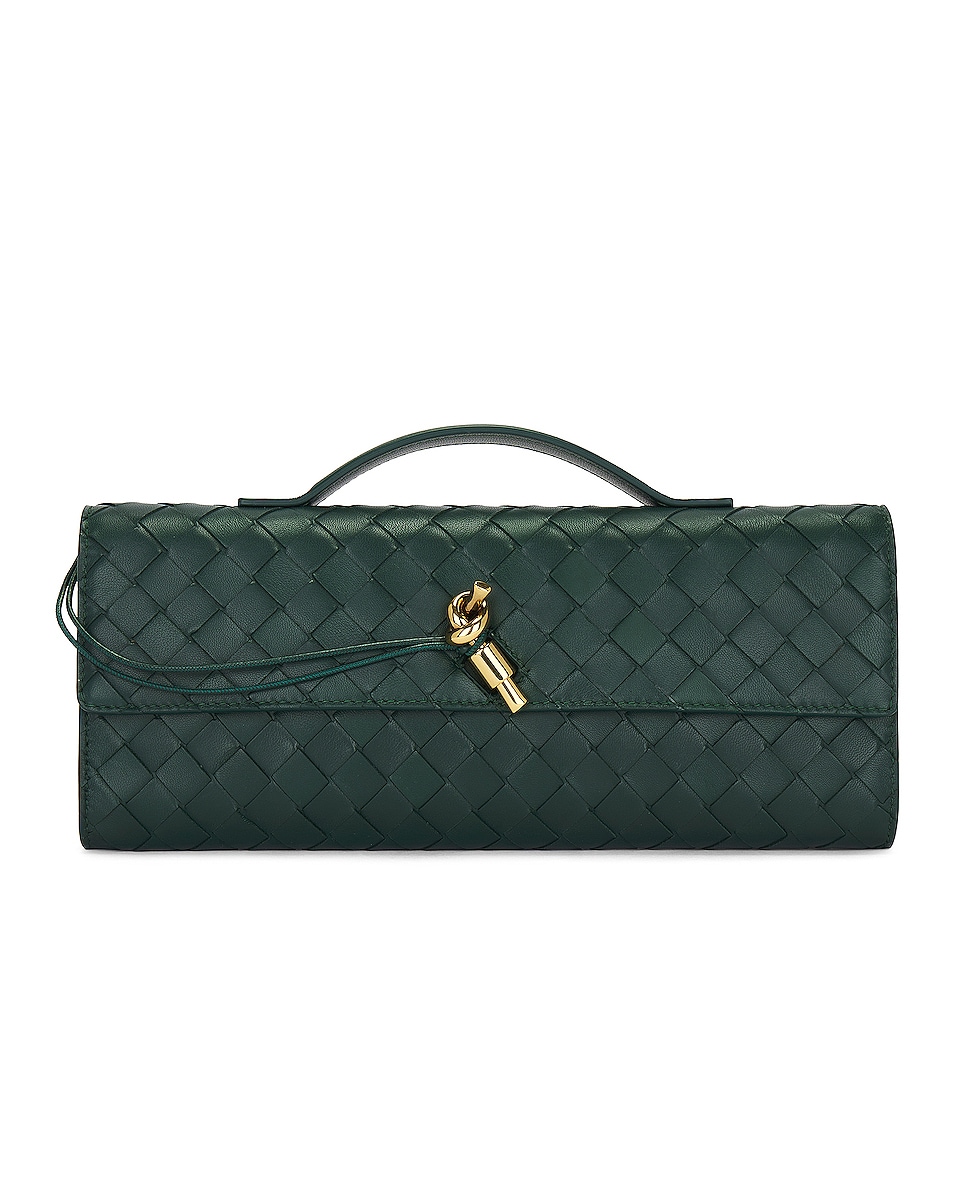 Image 1 of Bottega Veneta Long Clutch in Emerald Green