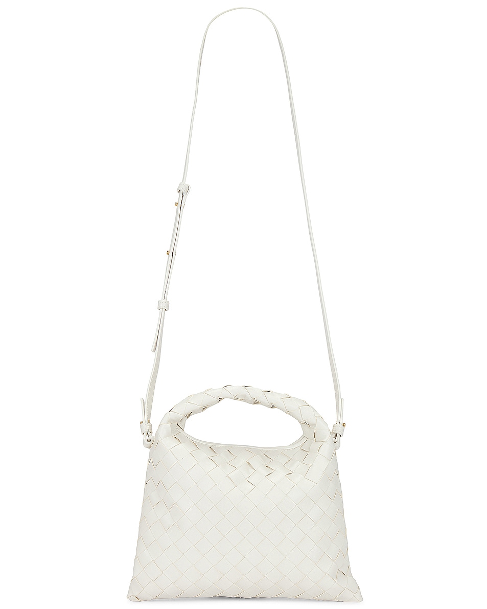 Image 1 of Bottega Veneta Mini Hop Hobo Bag in White & Brass