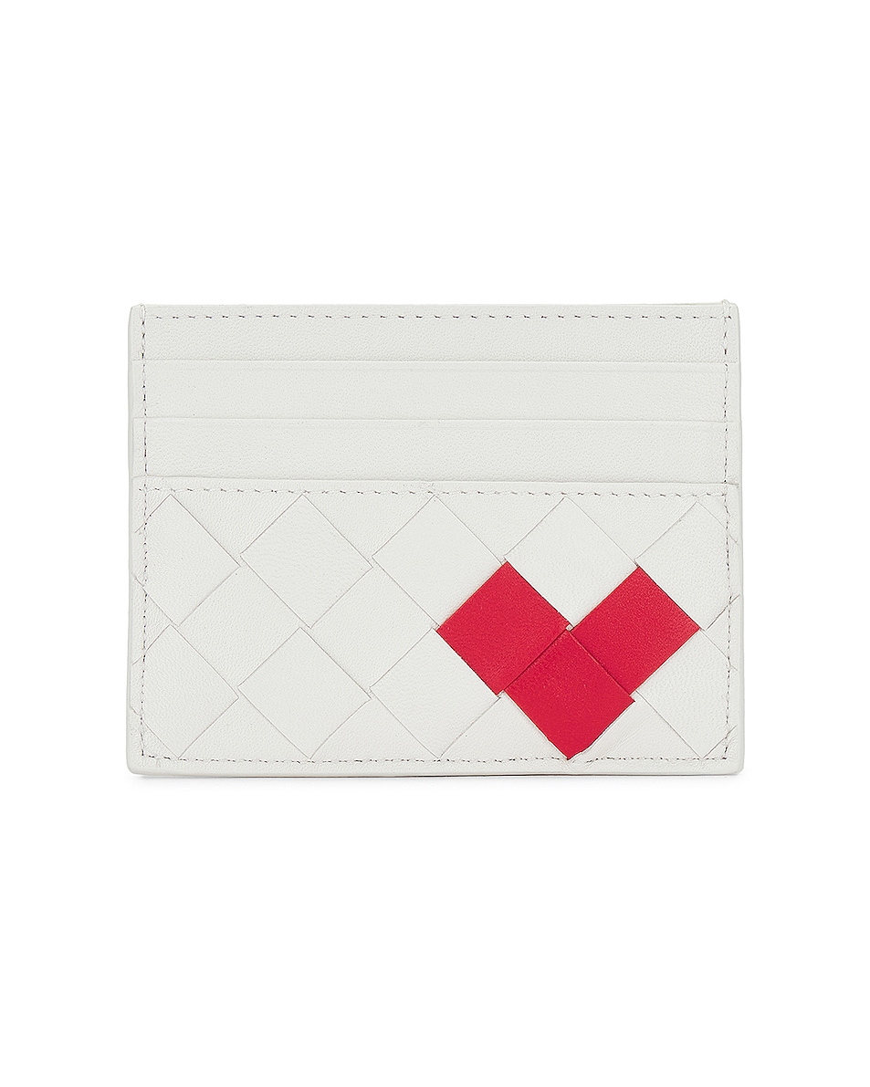 Image 1 of Bottega Veneta Heart Credit Card Case in White
