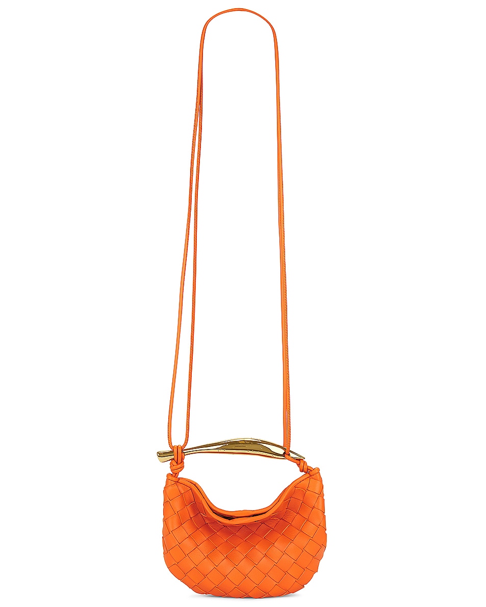 Image 1 of Bottega Veneta Mini Sardine Bag in Papaya & Brass