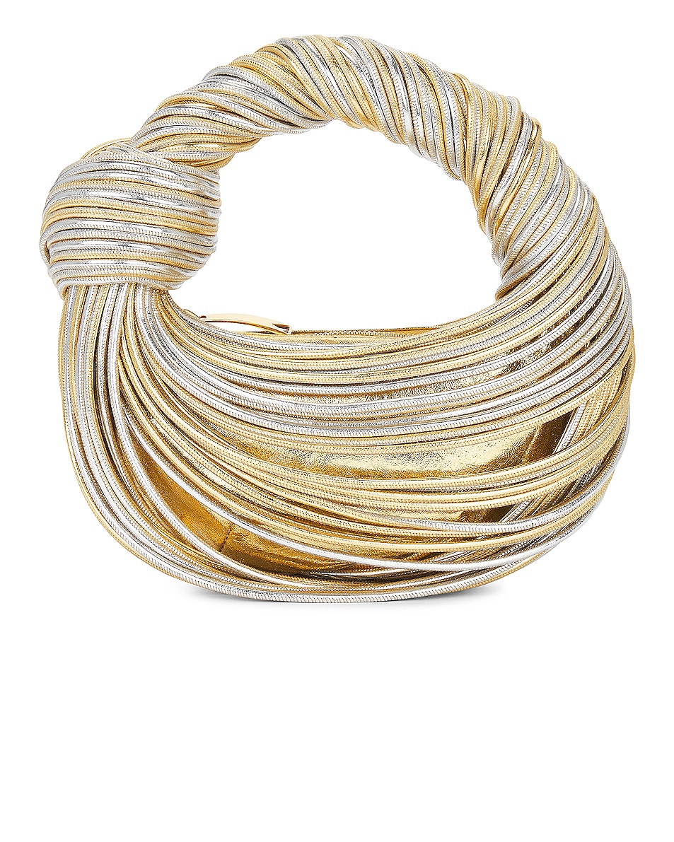 Image 1 of Bottega Veneta Mini Jodie Tubular Bag in Gold & Silver