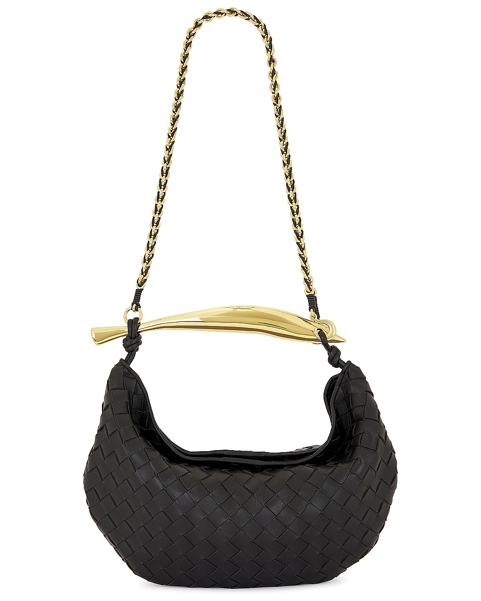 Image 1 of Bottega Veneta Small Sardine Bag in Black & Muse Brass