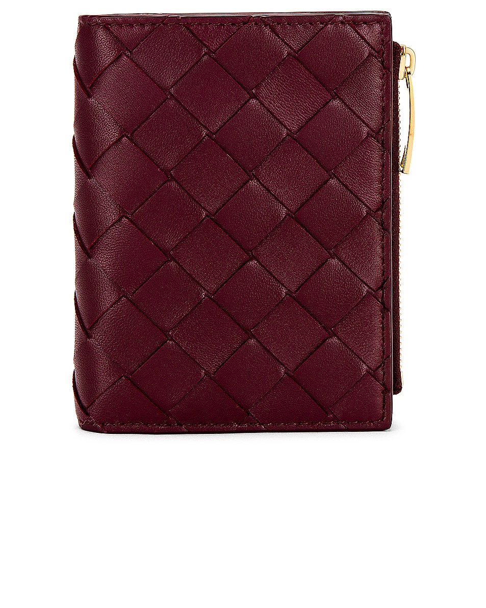 Image 1 of Bottega Veneta Small Bi-fold Wallet in Cherry Gold