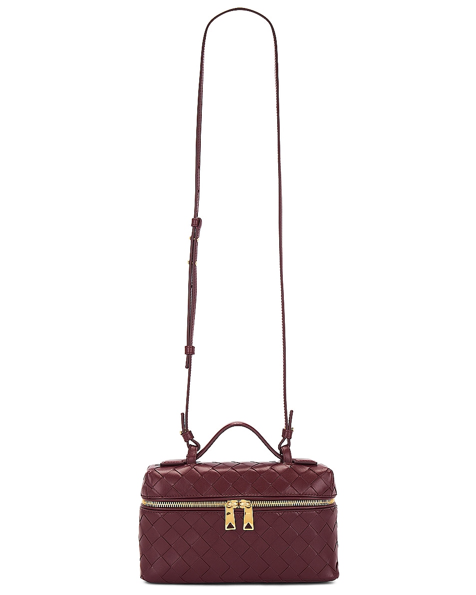 Image 1 of Bottega Veneta Bang Bang Vanity Case Bag in Cherry & Gold