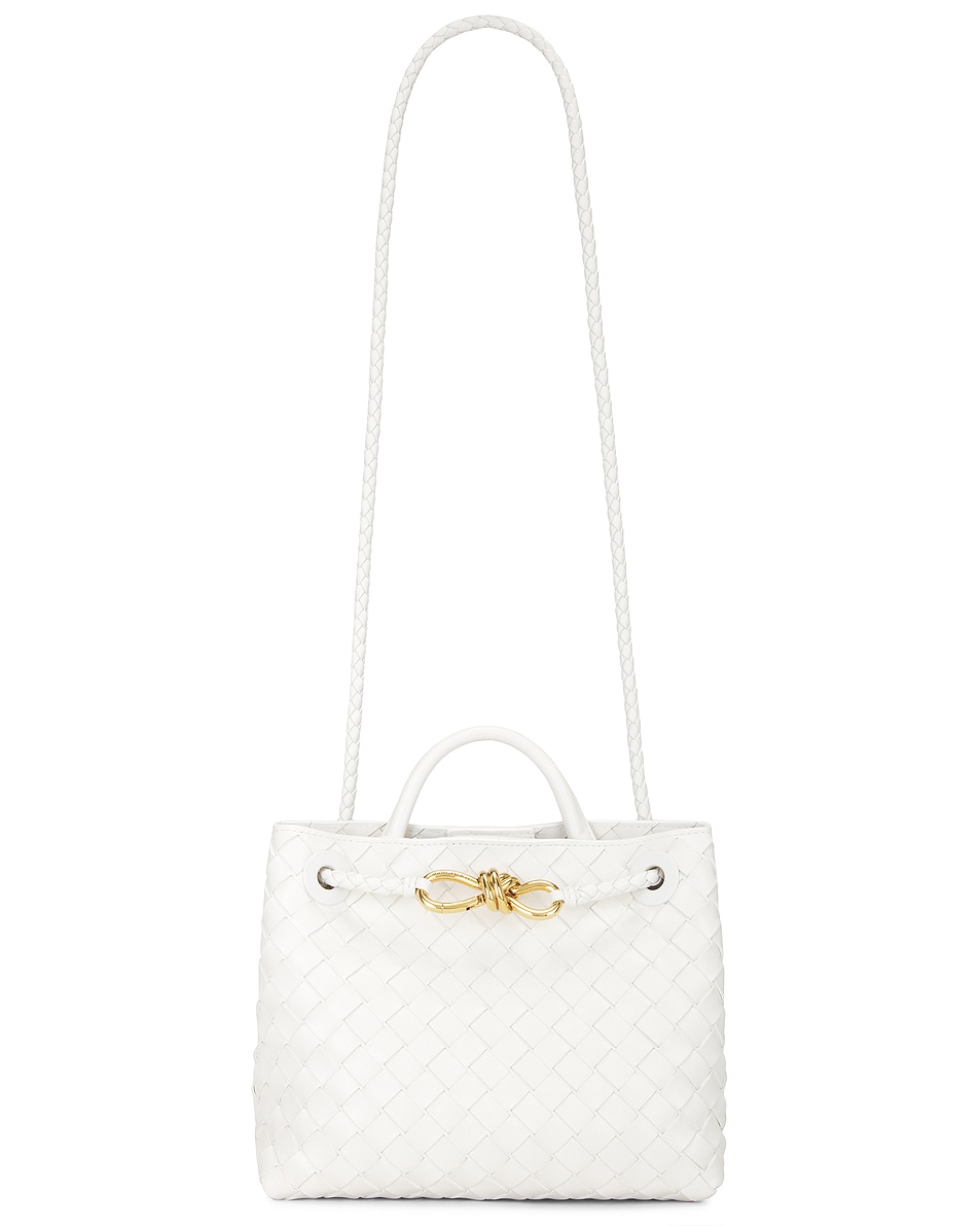 Image 1 of Bottega Veneta Small Andiamo Bag in White & Muse Brass