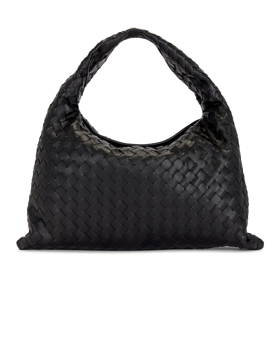 Image 1 of Bottega Veneta Small Hop Bag in Black & Muse Brass
