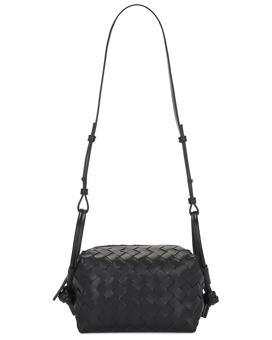 Image 1 of Bottega Veneta Small Loop Crossbody Bag in Black & Muse Brass