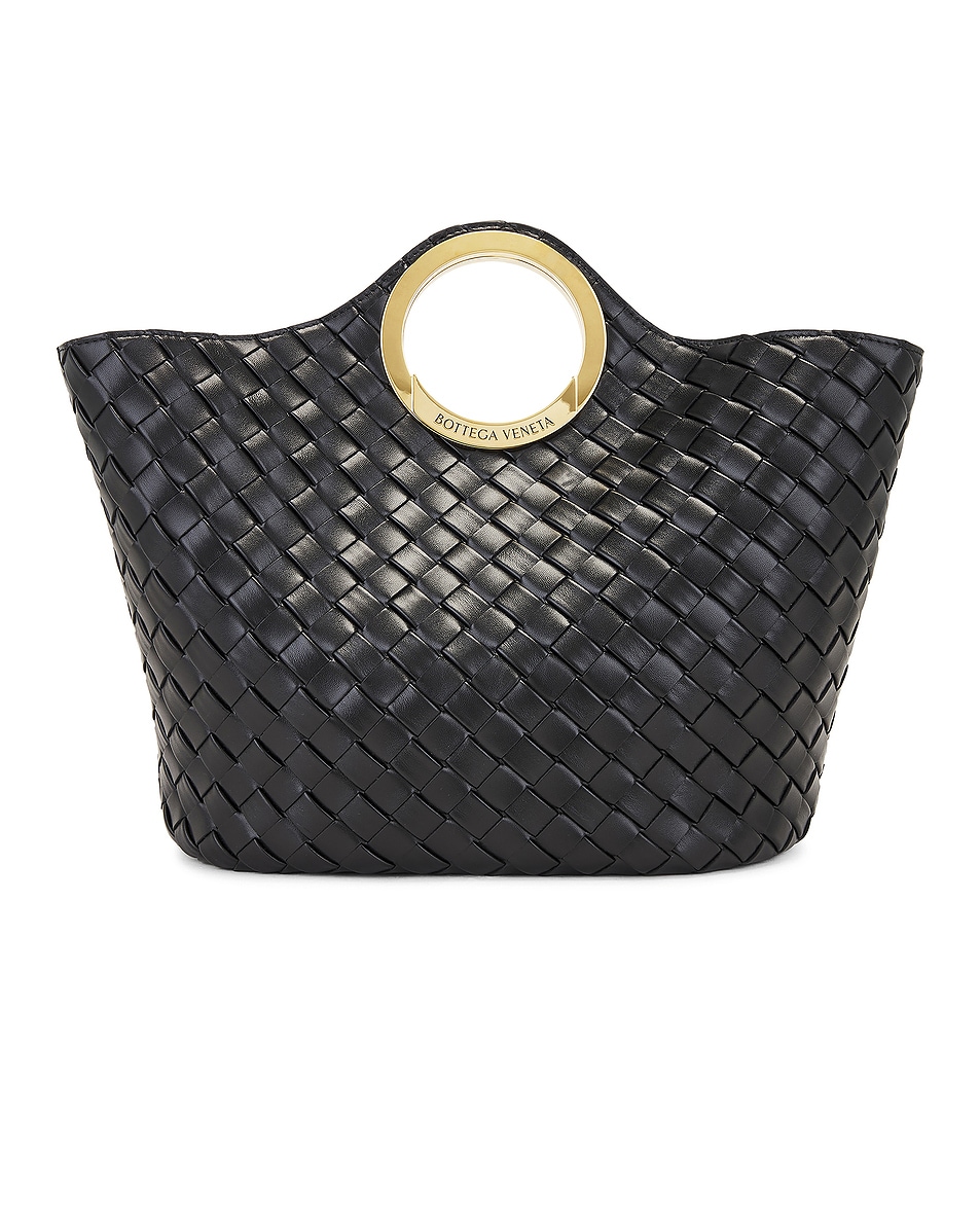 Image 1 of Bottega Veneta Large Picnic Bag in Black & Muse Brass