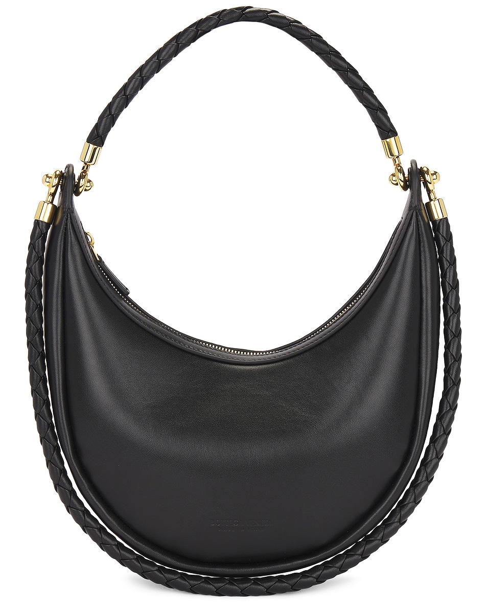 Image 1 of Bottega Veneta Hula Hoop Hobo Bag in Black & Muse Brass