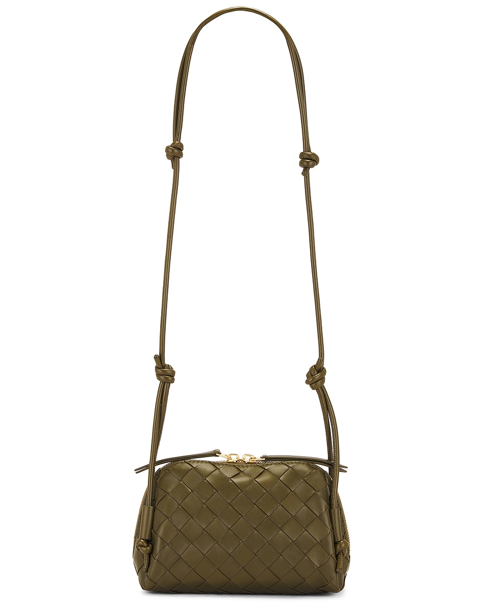 Image 1 of Bottega Veneta Intrecciato Concert Pouch in Olive Oil & Gold