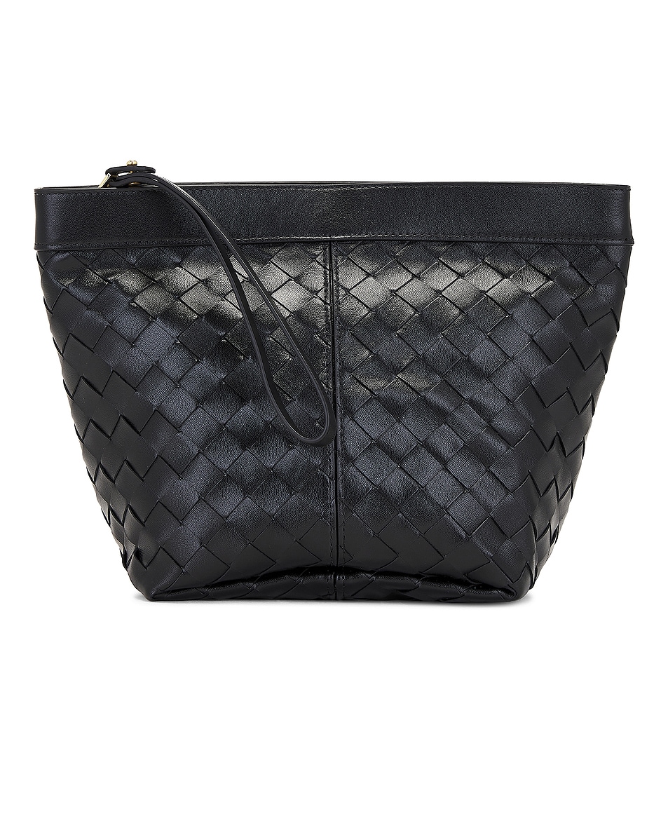 Image 1 of Bottega Veneta Medium Prism Pouch in Black & Gold