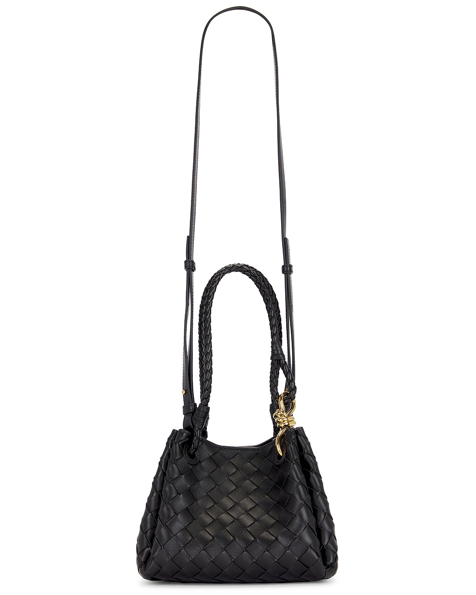 Image 1 of Bottega Veneta Small Andiamo Parachute Bag in Black & Muse Brass