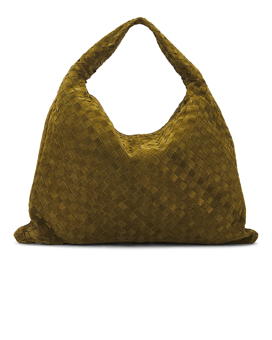 Image 1 of Bottega Veneta Large Hop Bag in Olive Oil & Muse Brass