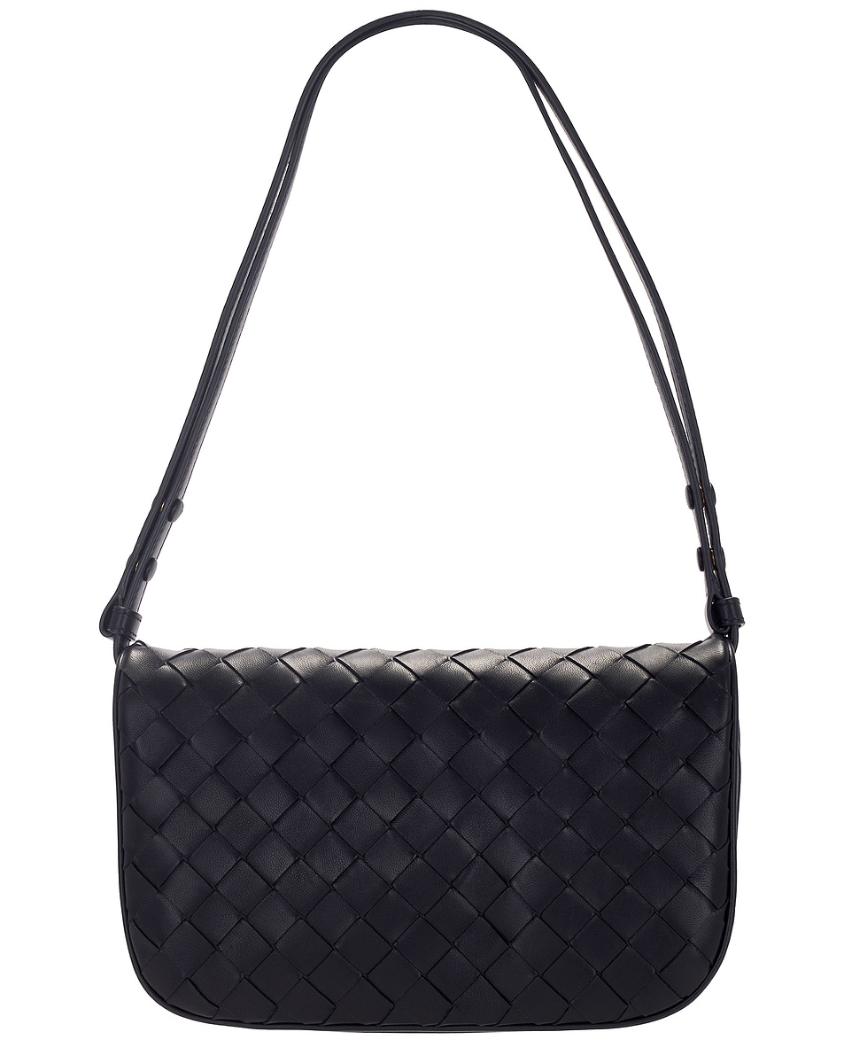 Image 1 of Bottega Veneta Intrecciato Puff Pouch in Black & Space Gold