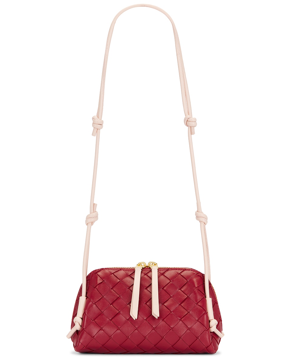 Image 1 of Bottega Veneta Concert Pouch in Rosewood, Cameo, & Gold