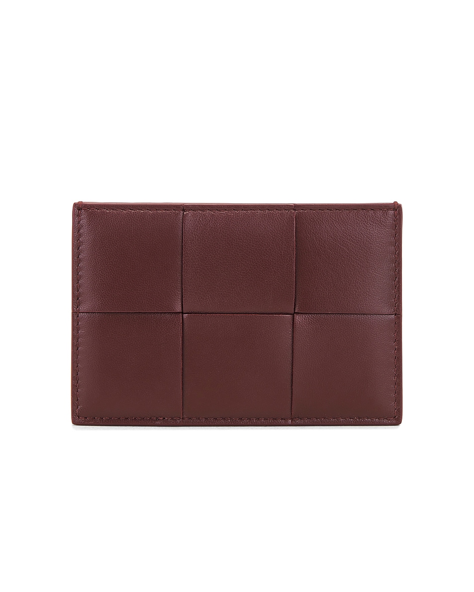 Image 1 of Bottega Veneta Cassette Credit Card Case in Madder Brown & Gold