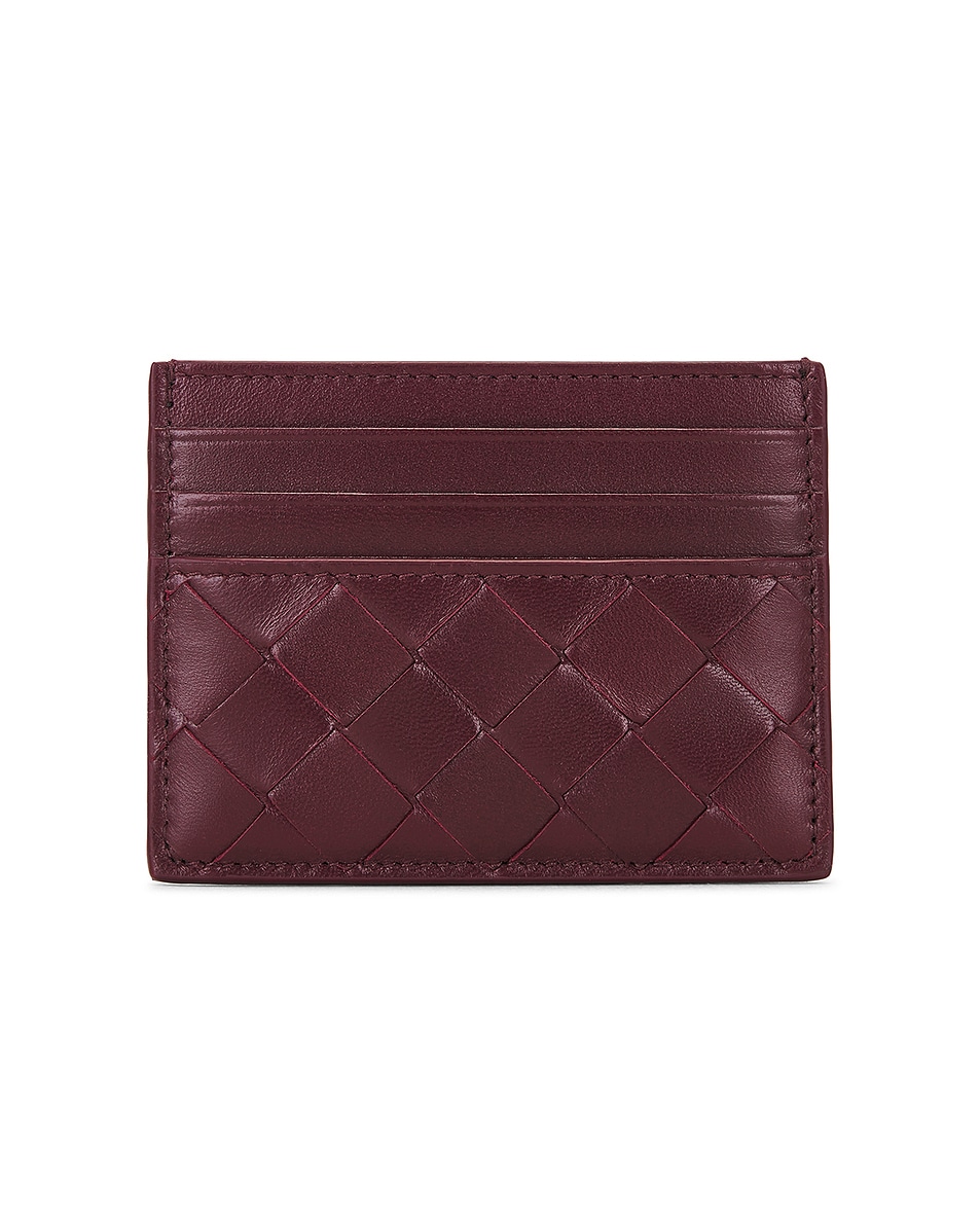 Image 1 of Bottega Veneta Intrecciato Credit Card Case in Barolo