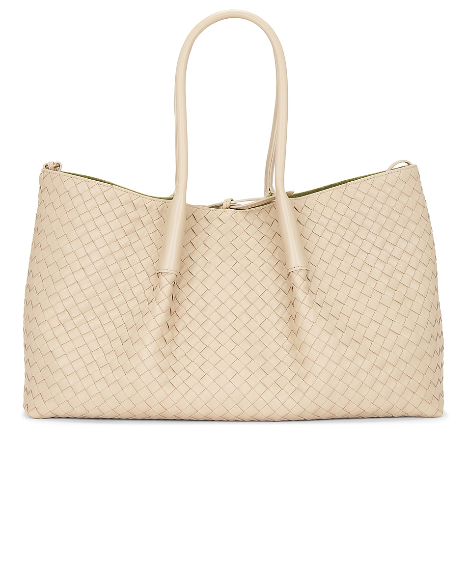 Image 1 of Bottega Veneta Pinacoteca Tote Bag in Ecru, Matcha, & Muse Brass