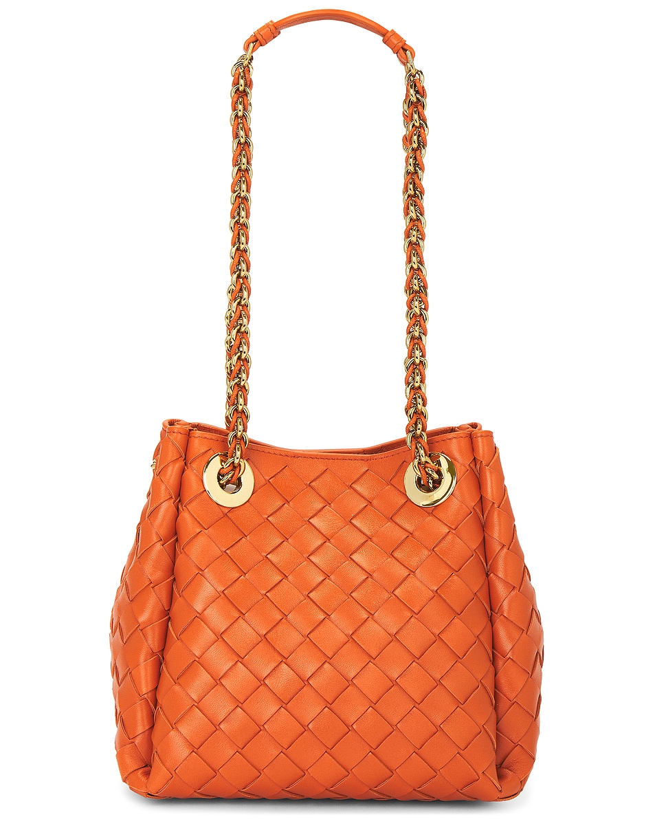 Image 1 of Bottega Veneta Small Parachute Chain Bag in Burned Orange & Muse Brass