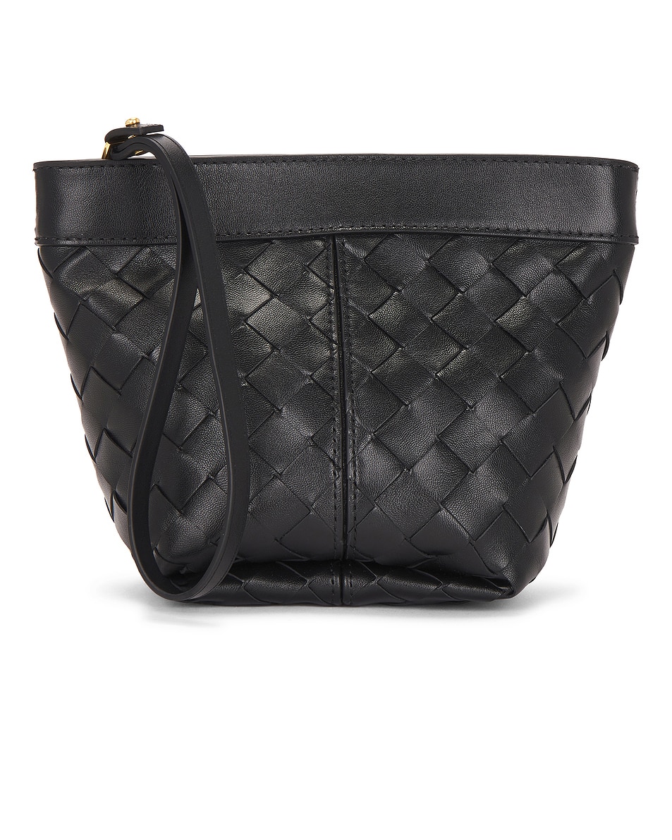Image 1 of Bottega Veneta Small Prism Pouch in Black & Gold