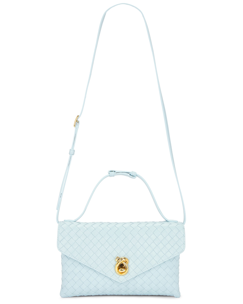 Image 1 of Bottega Veneta Knot Lock Bag in Zenith & Muse Brass