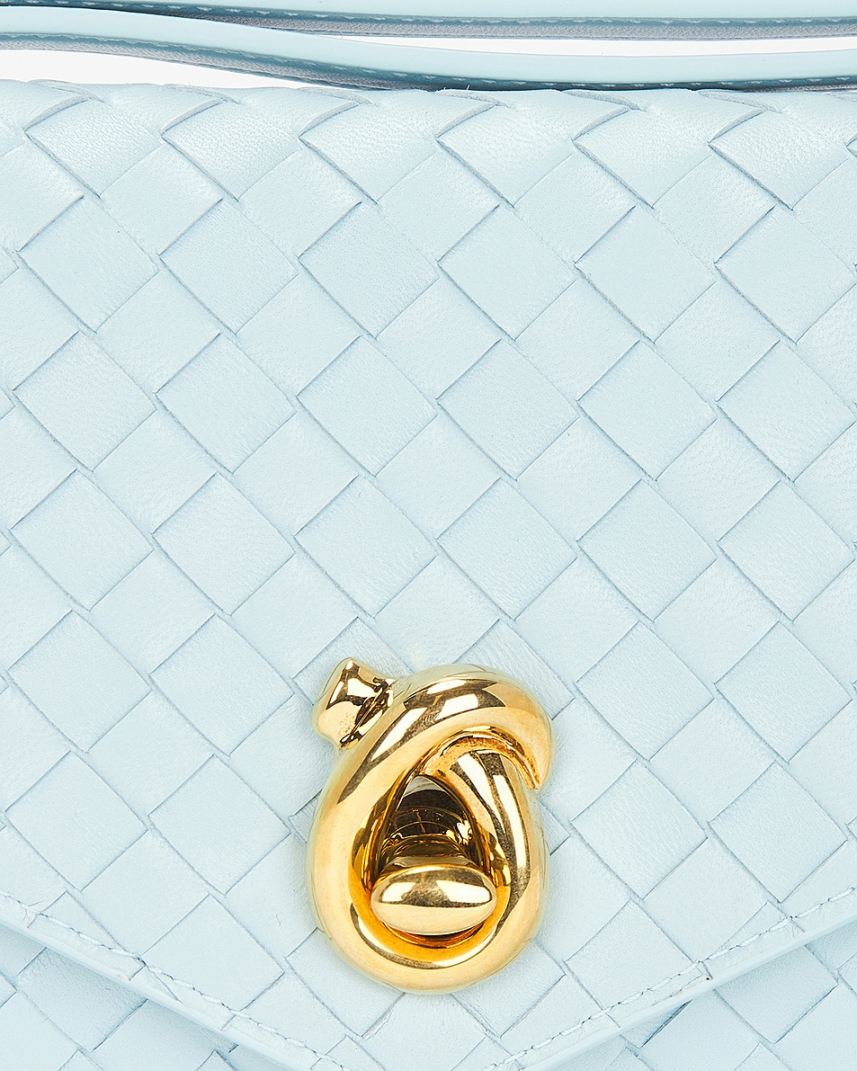 Image 7 of Bottega Veneta Knot Lock Bag in Zenith & Muse Brass
