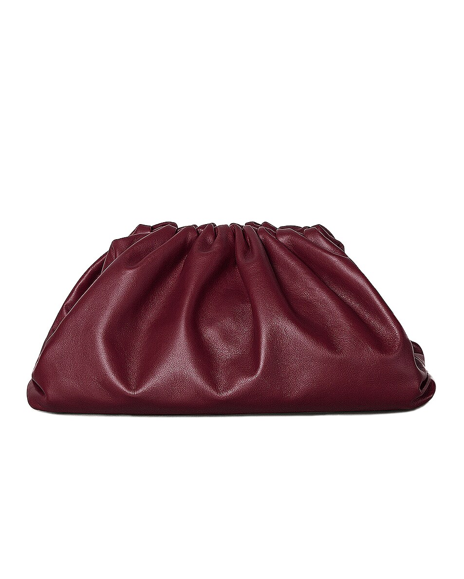 Image 1 of Bottega Veneta The Pouch Clutch in Bordeaux & Gold