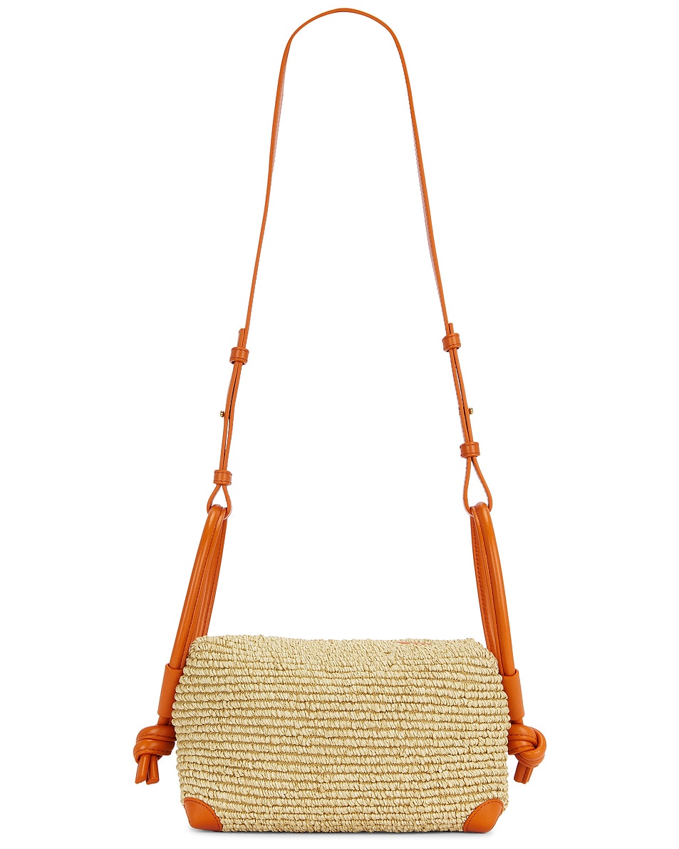 Image 1 of Bottega Veneta Loop Top Handle Bag in Natural, Burned Orange, & Muse Brass