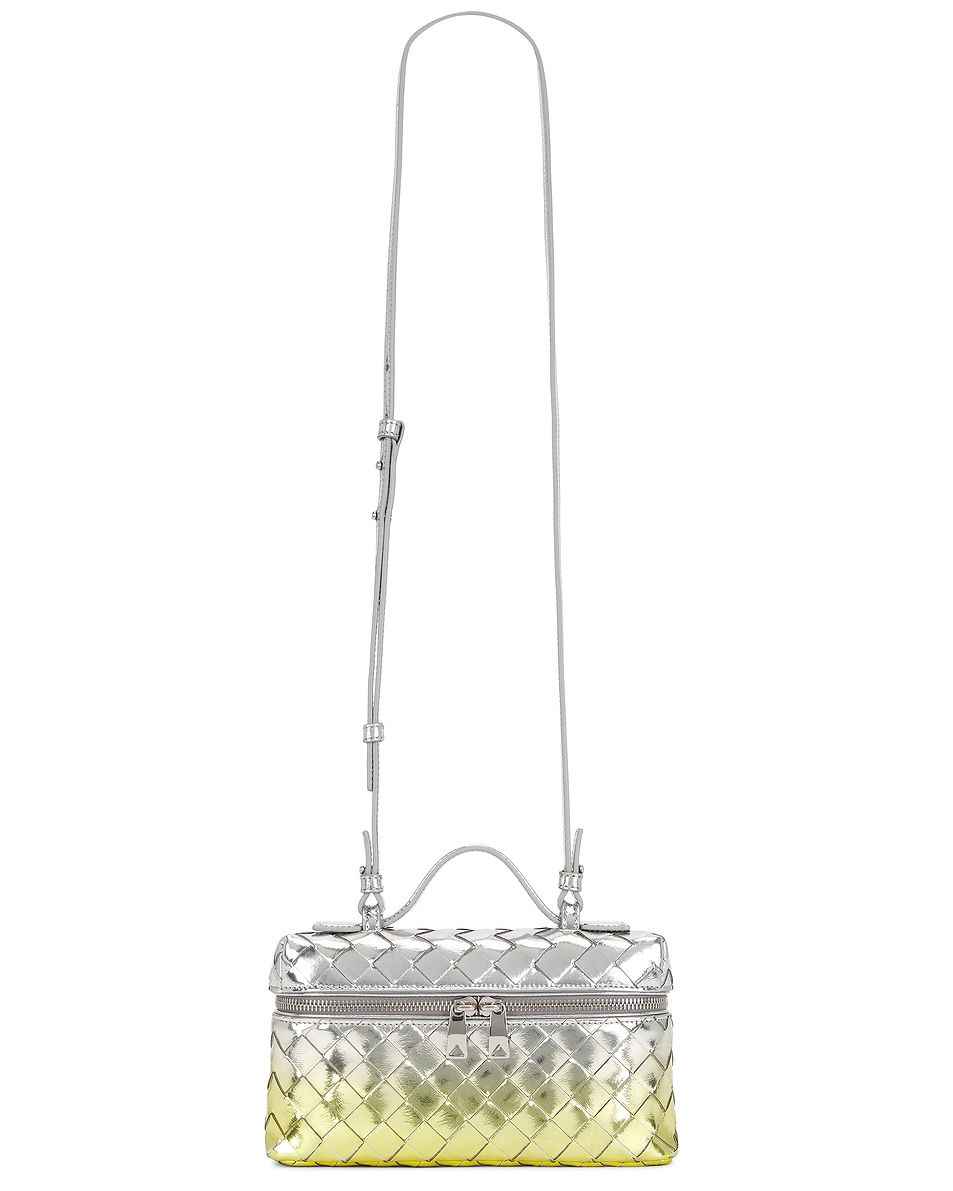 Image 1 of Bottega Veneta Bang Bang Vanity Case in Silver & Limeade