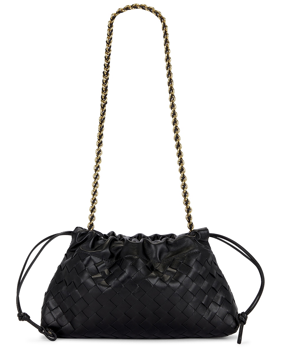 Image 1 of Bottega Veneta Soiree Dustbag in Black & Muse Brass