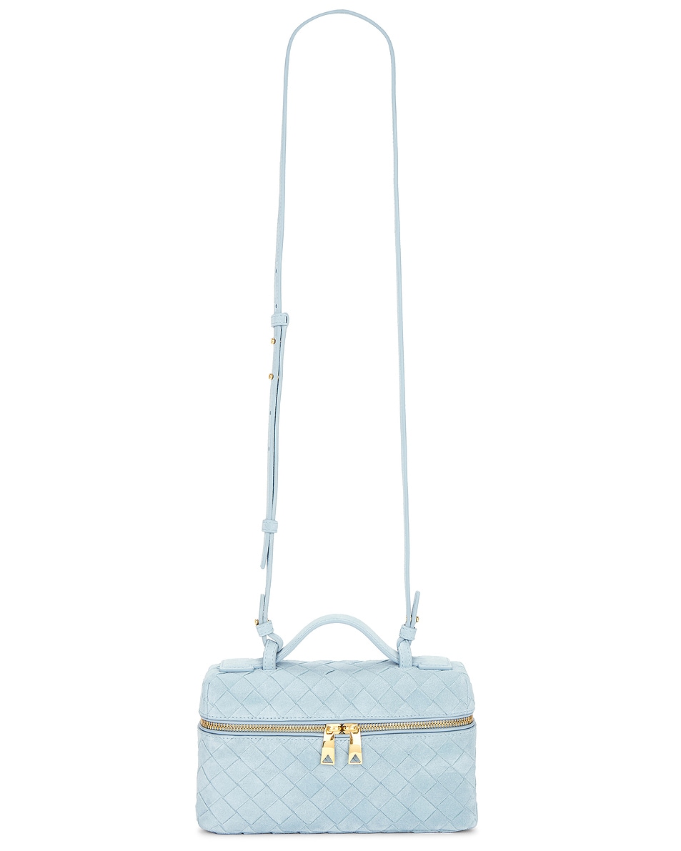 Image 1 of Bottega Veneta Bang Bang Suede Vanity Bag in Ice & Gold