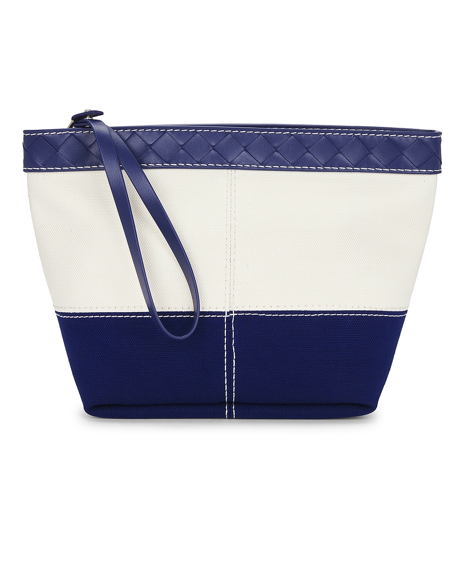 Image 1 of Bottega Veneta Medium Flip Flap Pouch in White, Cruise, & Gold