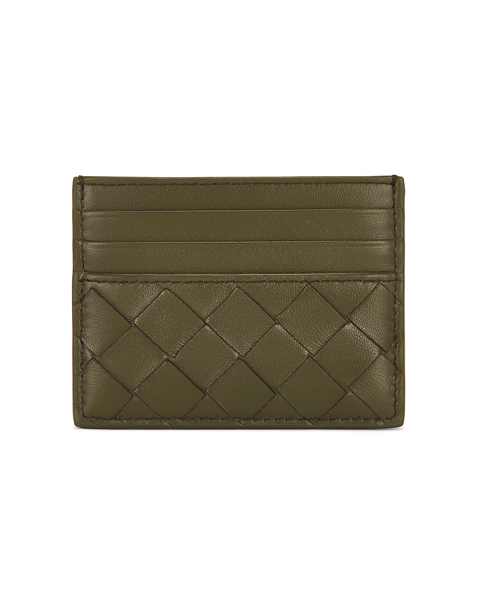 Image 1 of Bottega Veneta Intrecciato Credit Card Case in Cypress & Ice