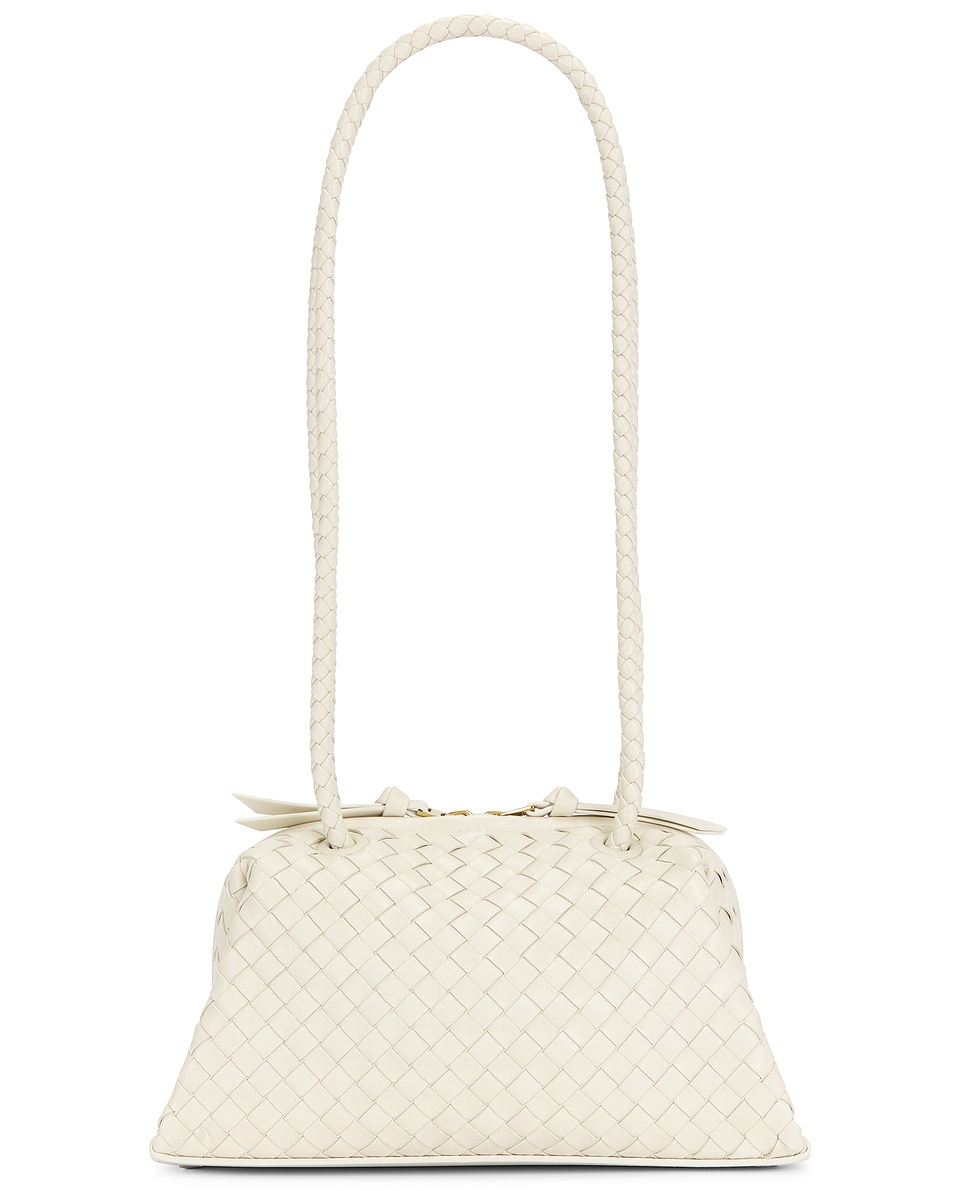 Image 1 of Bottega Veneta Tokyo Pouch in Sea Salt & Gold