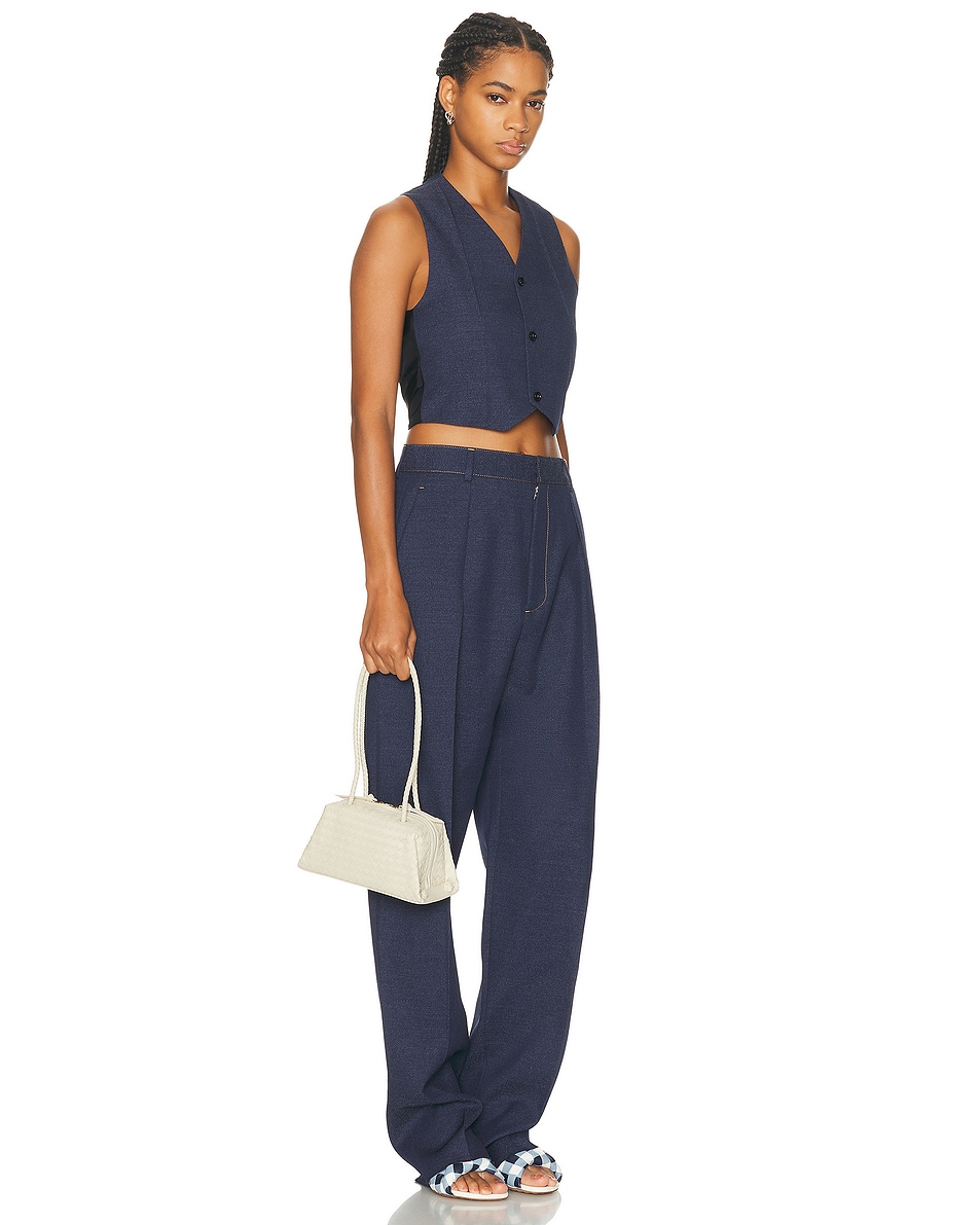 Image 2 of Bottega Veneta Tokyo Pouch in Sea Salt & Gold