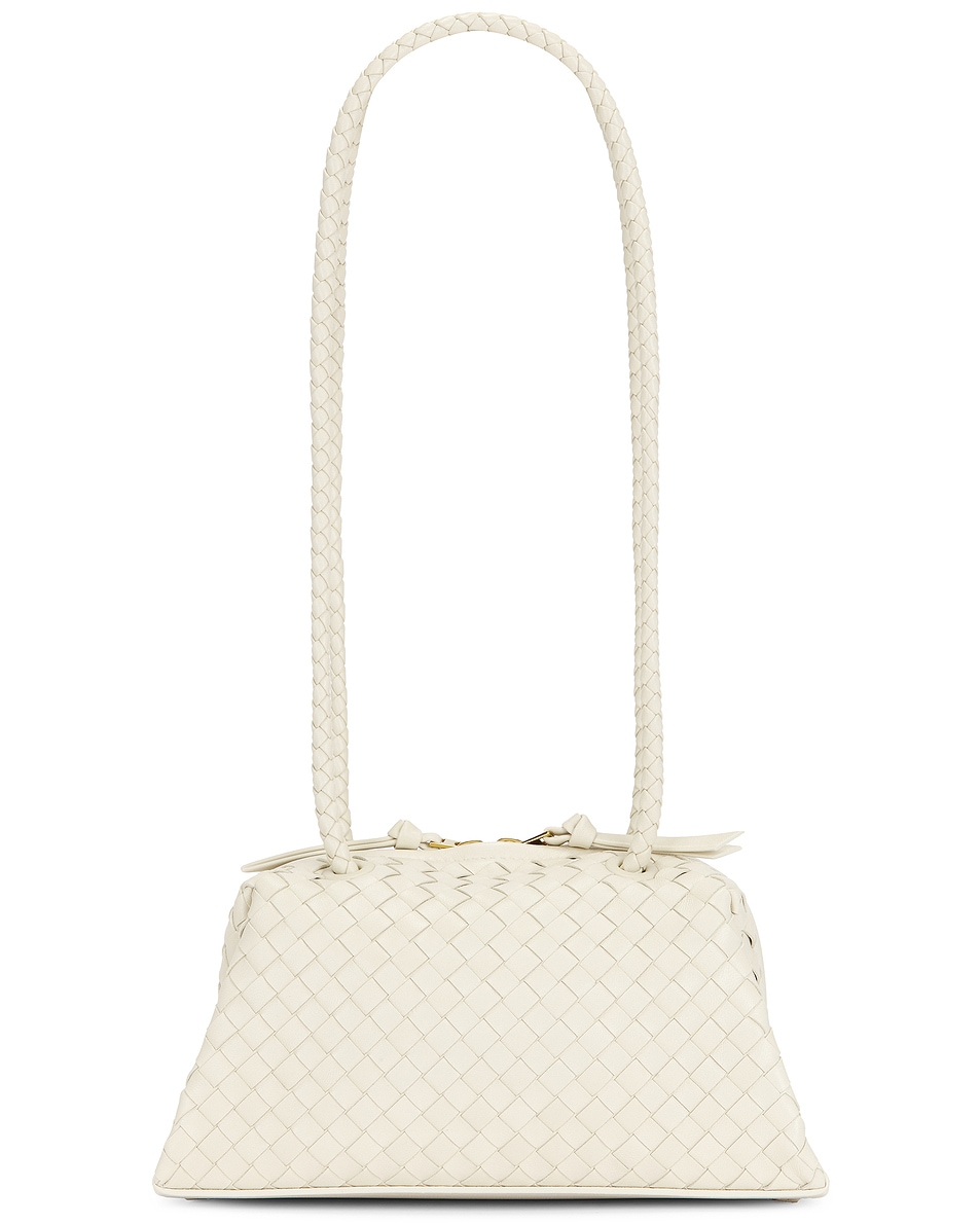 Image 3 of Bottega Veneta Tokyo Pouch in Sea Salt & Gold
