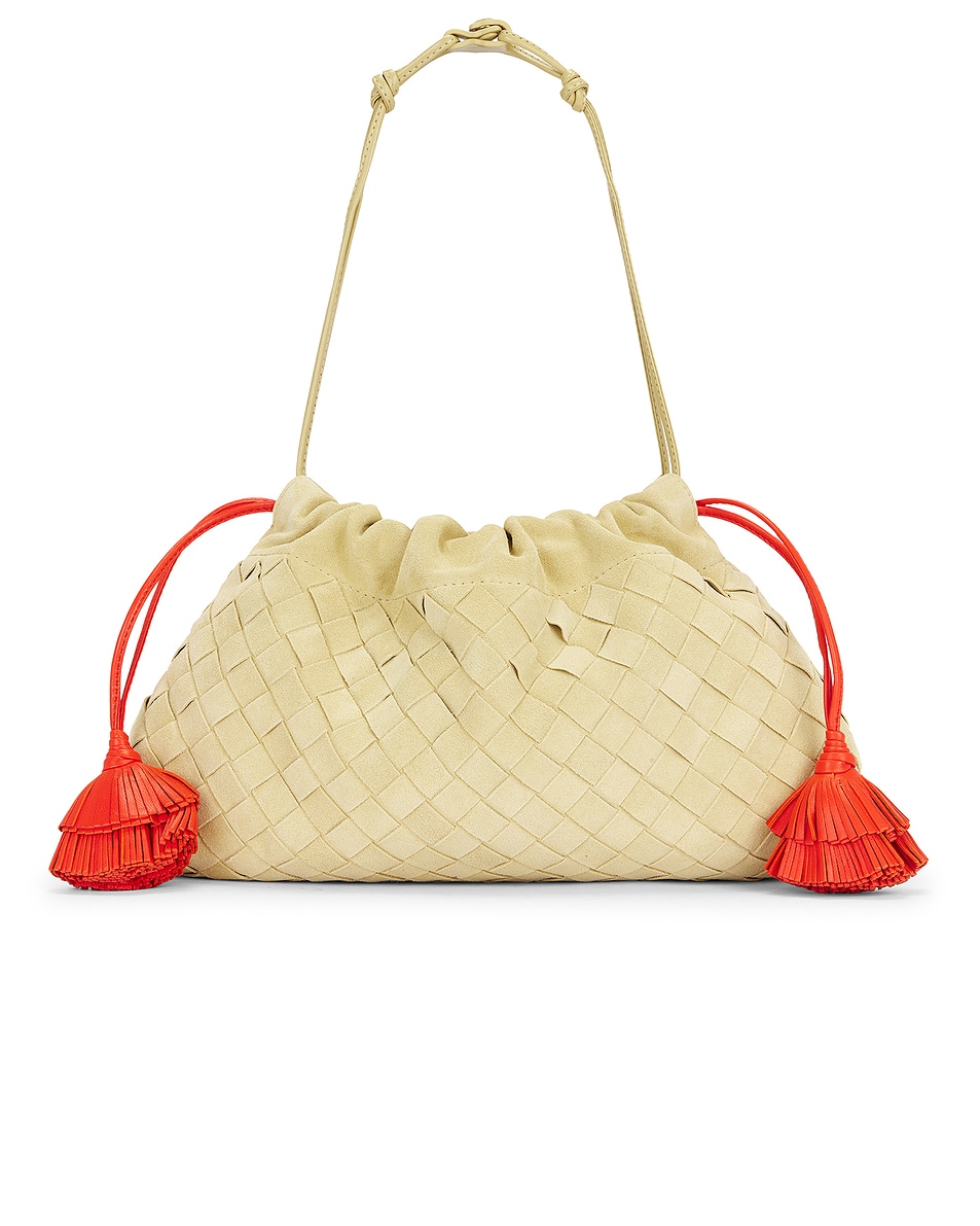 Image 1 of Bottega Veneta Soiree Dustbag in Tapioca, Cherry Tomato, & Gold