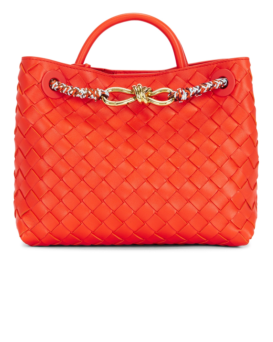 Image 1 of Bottega Veneta Small Andiamo Bag in Cherry Tomato & Muse Brass
