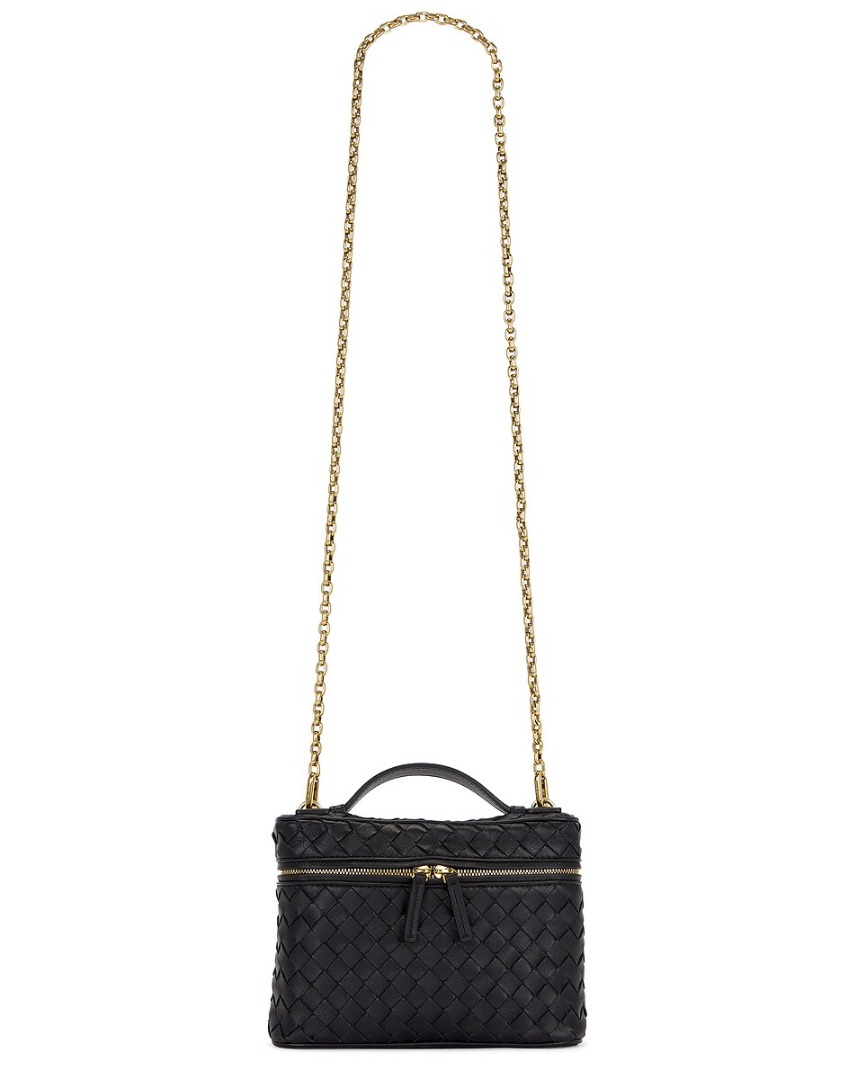 Image 1 of Bottega Veneta Small Soft Vanity Bag in Black & Muse Brass