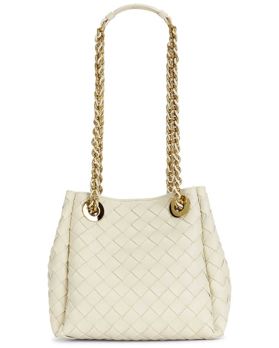 Image 1 of Bottega Veneta Small Parachute Chain Bag in Sea Salt & Muse Brass