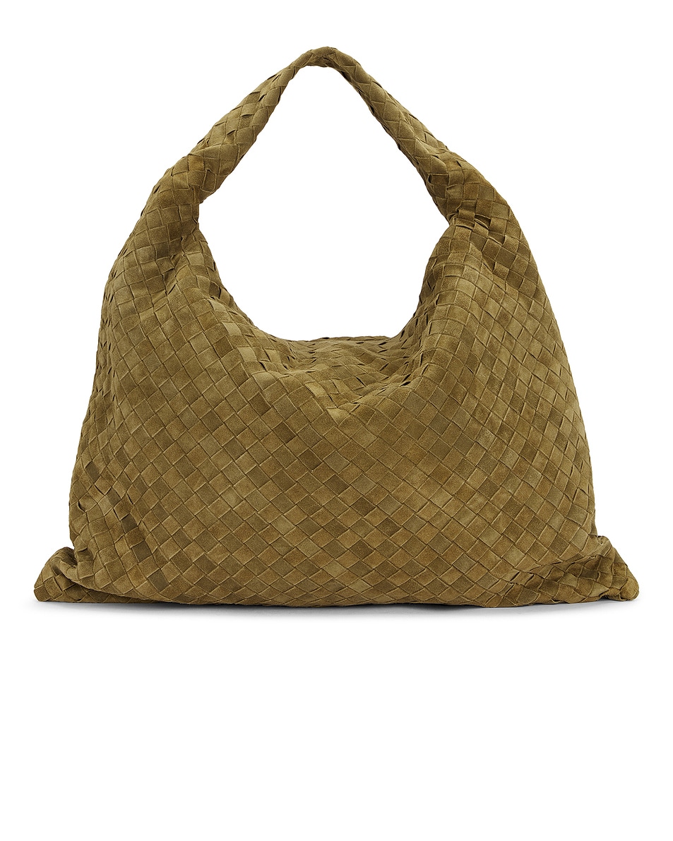 Image 1 of Bottega Veneta Large Hop Bag in Mud & Muse Brass