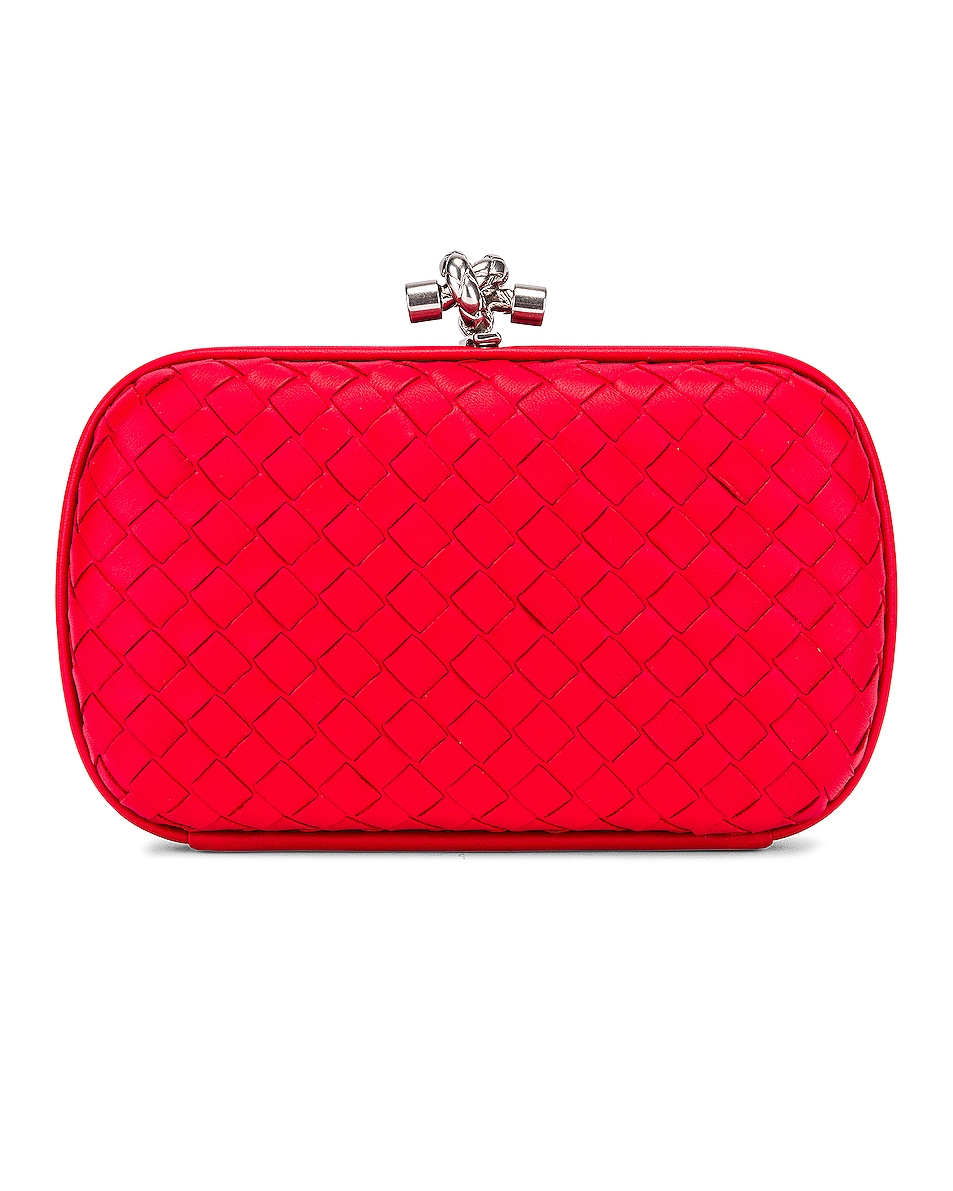 Image 1 of Bottega Veneta Woven Leather Crossbody Bag in Bright Red