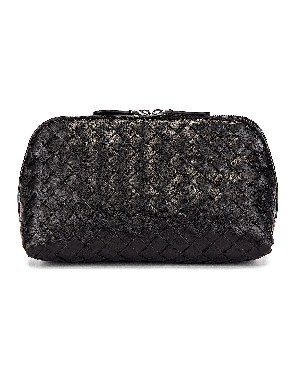 Bottega Veneta Leather Clutch in Black | FWRD