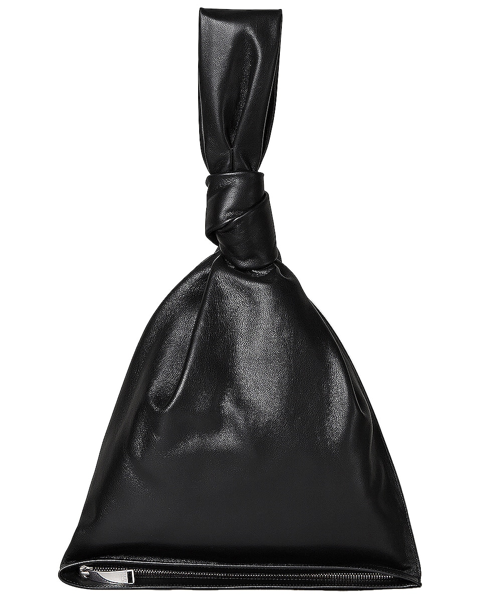 Image 1 of Bottega Veneta Leather Knot Bag in Black & Silver