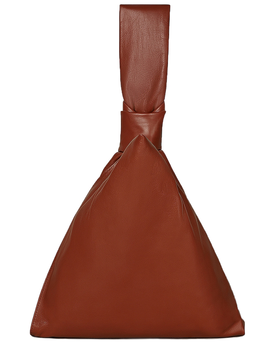 Image 1 of Bottega Veneta Leather Knot Bag in Rust & Gold