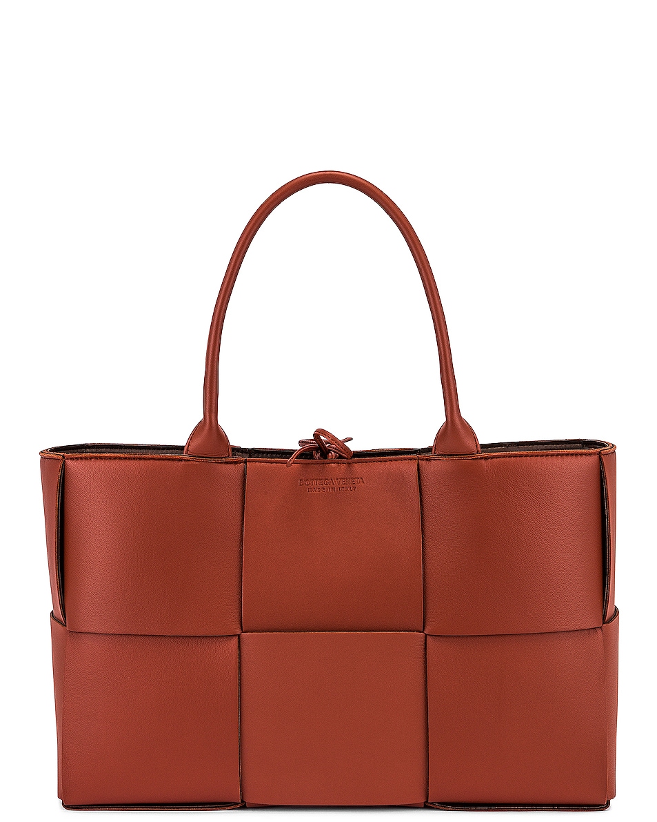 Image 1 of Bottega Veneta Medium Arco Tote Bag in Rust & Bark & Gold