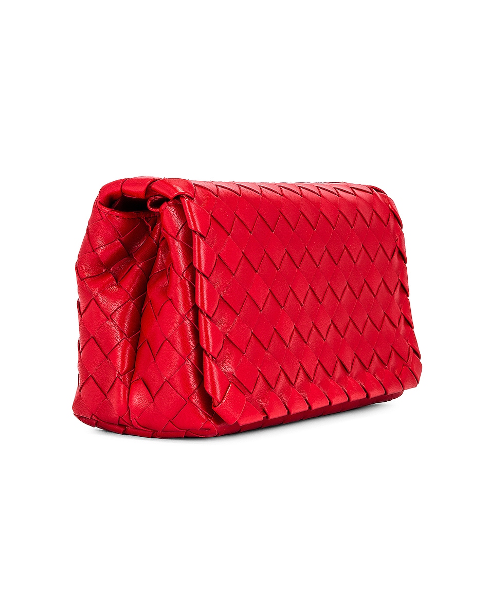 Bottega Leather Woven Crossbody Bag in Bright Red FWRD