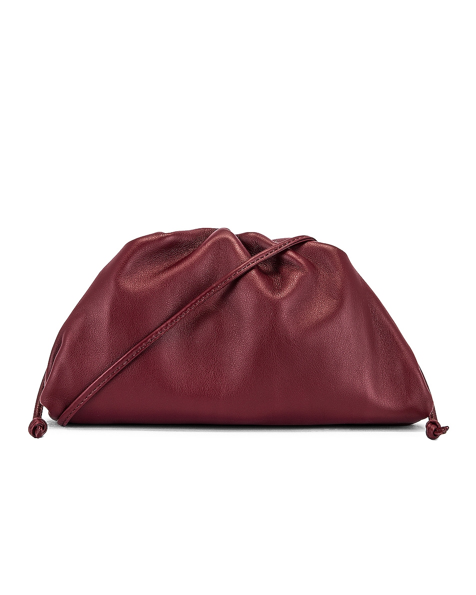 Image 1 of Bottega Veneta The Mini Pouch Crossbody Bag in Bordeaux & Gold