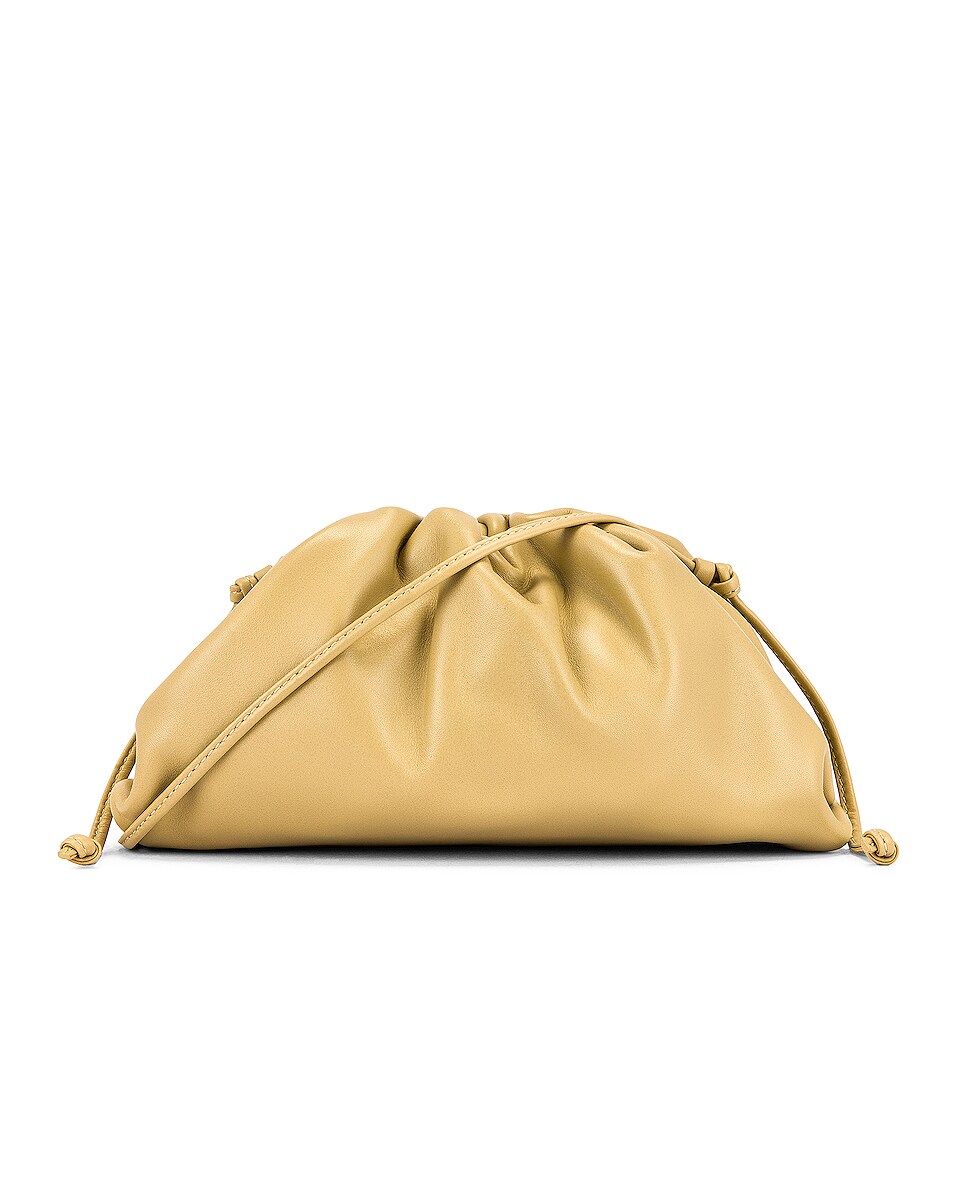 Image 1 of Bottega Veneta The Mini Pouch Crossbody Bag in Tapioca & Gold