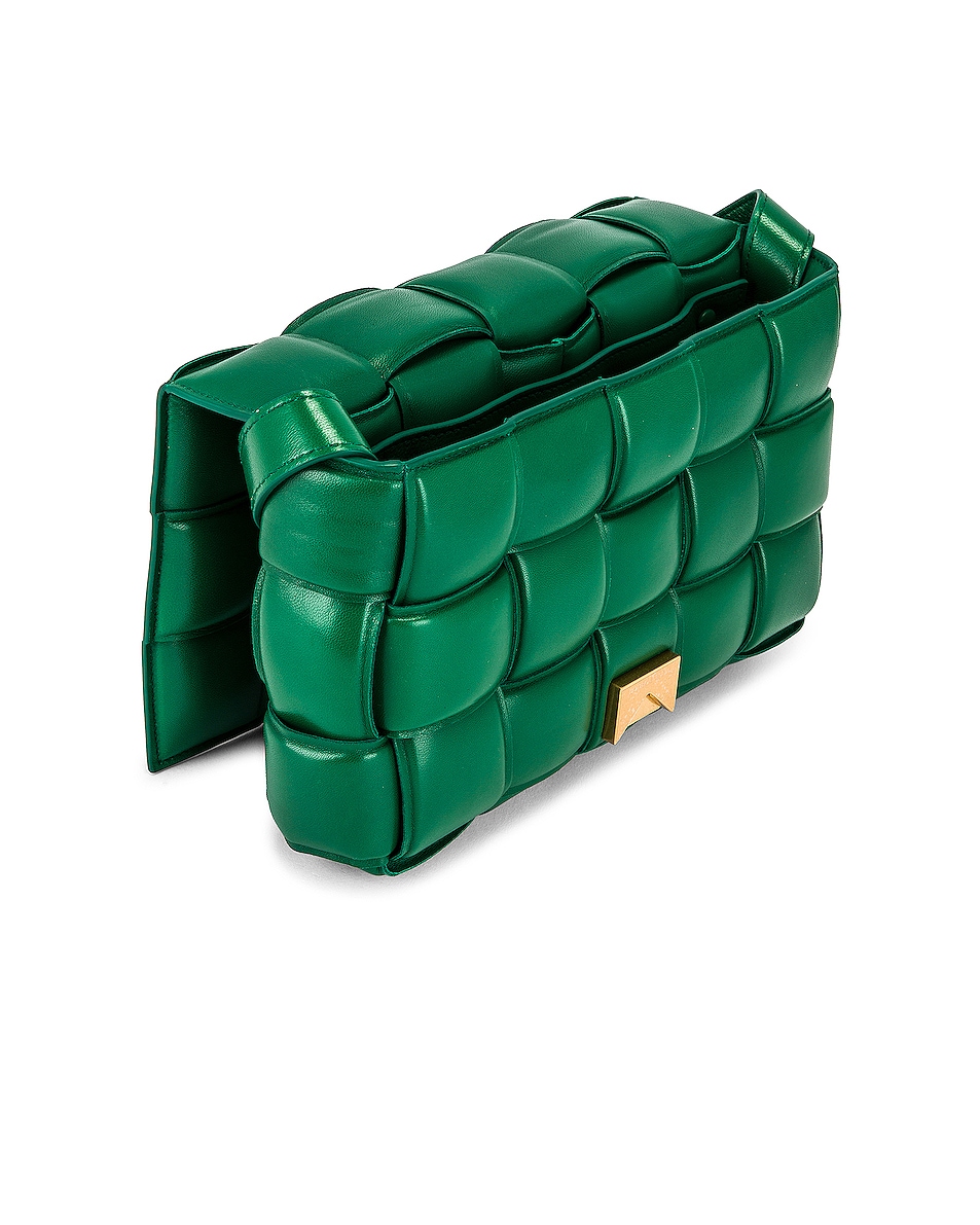 Bottega Veneta Small Padded Cassette Bag in Racing Green & Gold | FWRD
